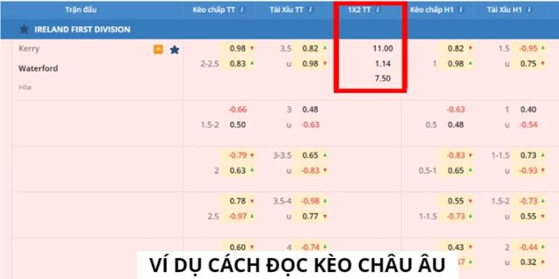 cách đọc kèo bóng đá châu âu