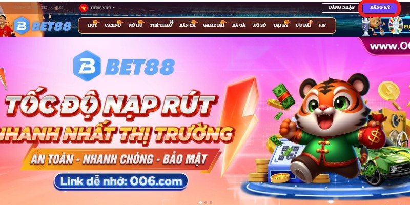 đăng ký tài khoản bet88